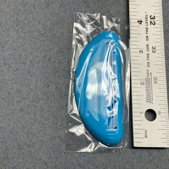 Coral Toothpaste Tube Roller Squeezer Saver Set Of 4 Blue Plastic Bathroom Tool - Picture 3 of 3